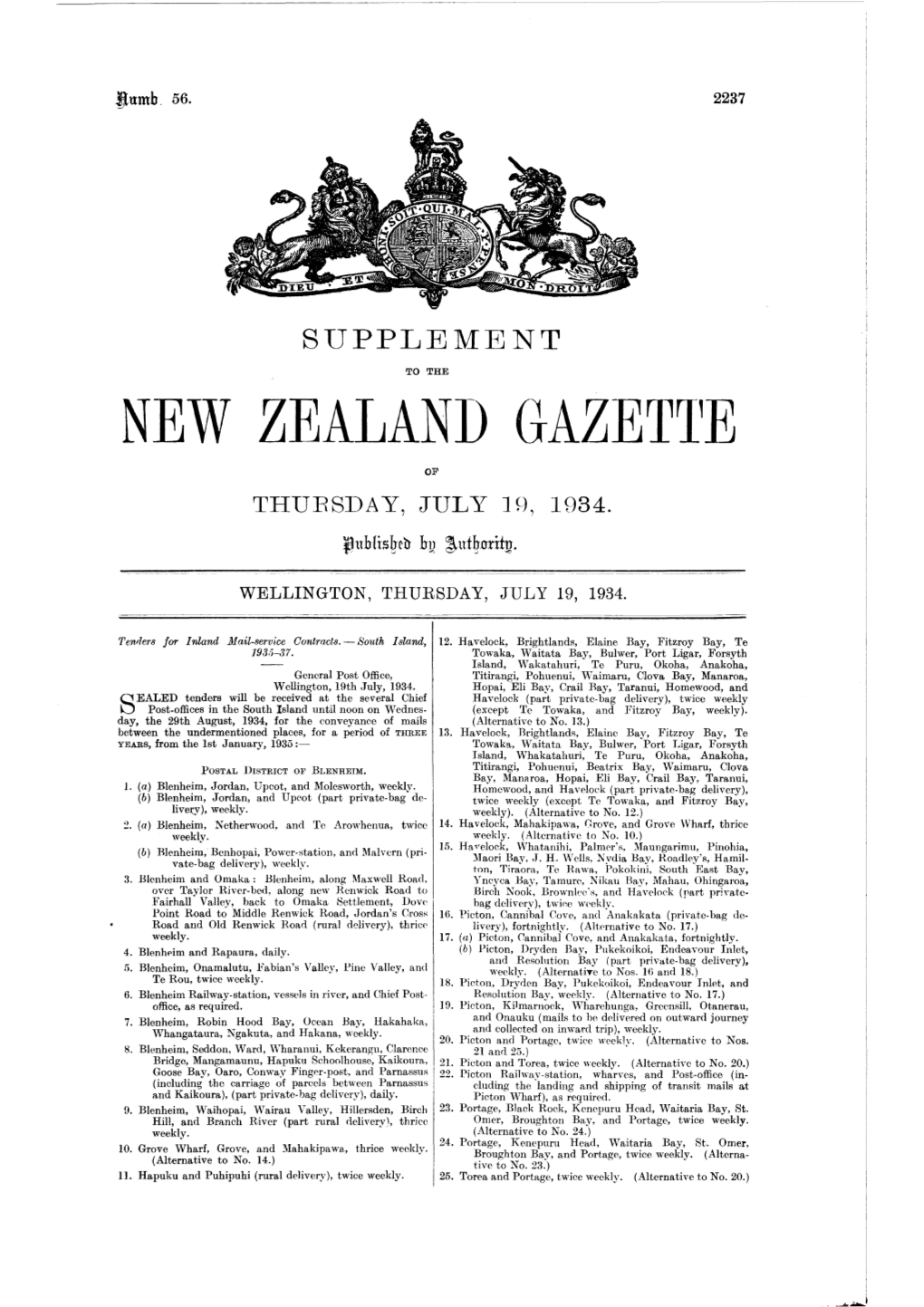 New Zealand Gazet1,E