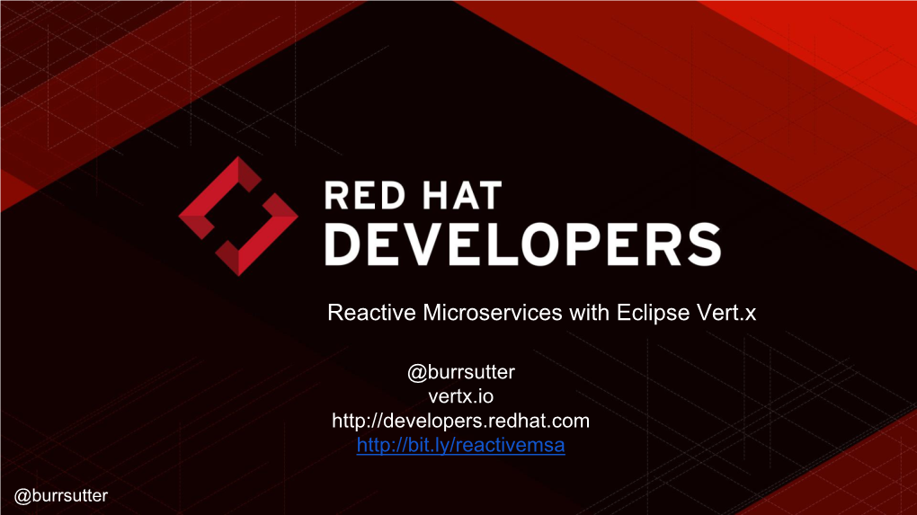 Reactive Microservices with Eclipse Vert.X