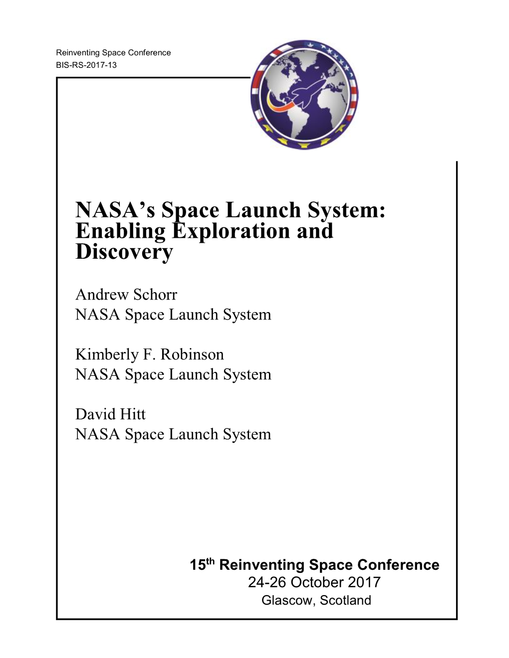 NASA's Space Launch System: Enabling Exploration and Discovery