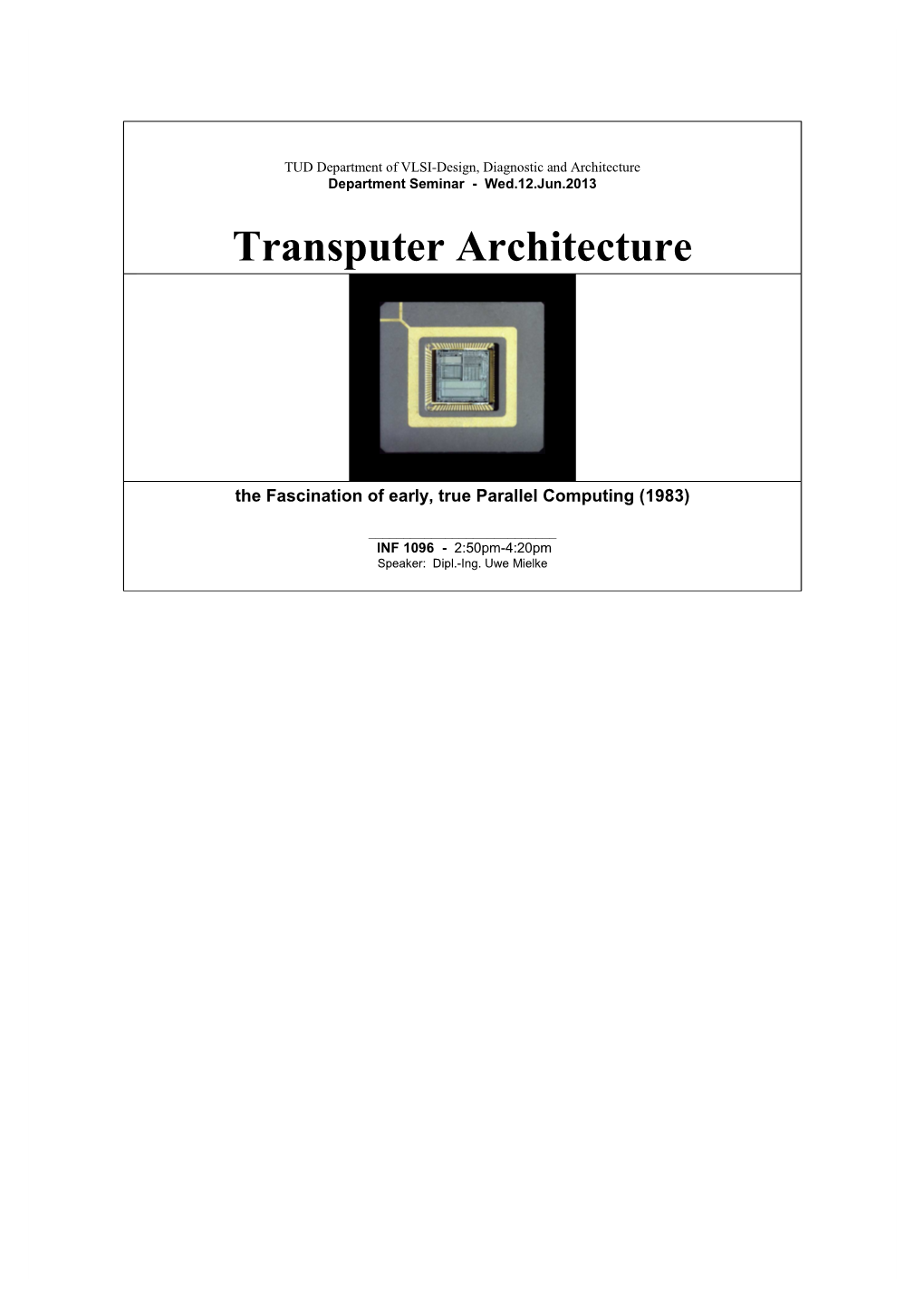 Transputer Architecture