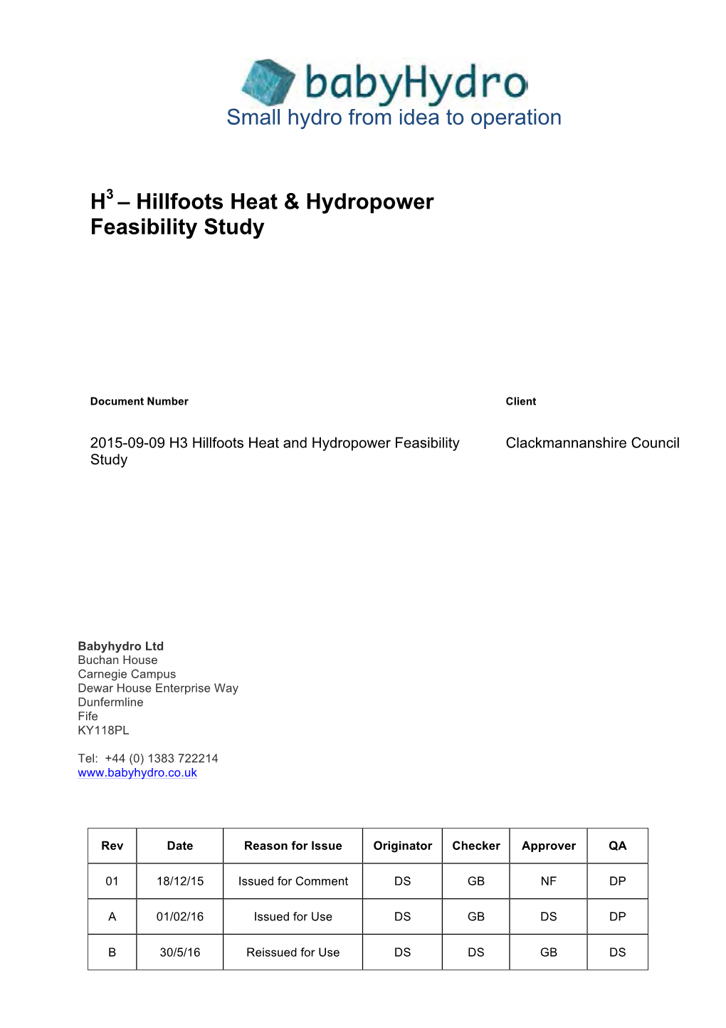 Hillfoots Heat & Hydropower Feasibility Study