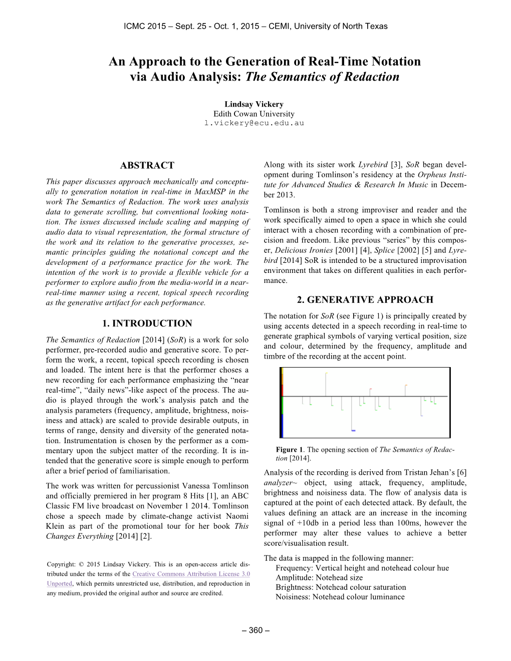 An Approach to the Generation of Real-Time Notation Via Audio Analysis: the Semantics of Redaction