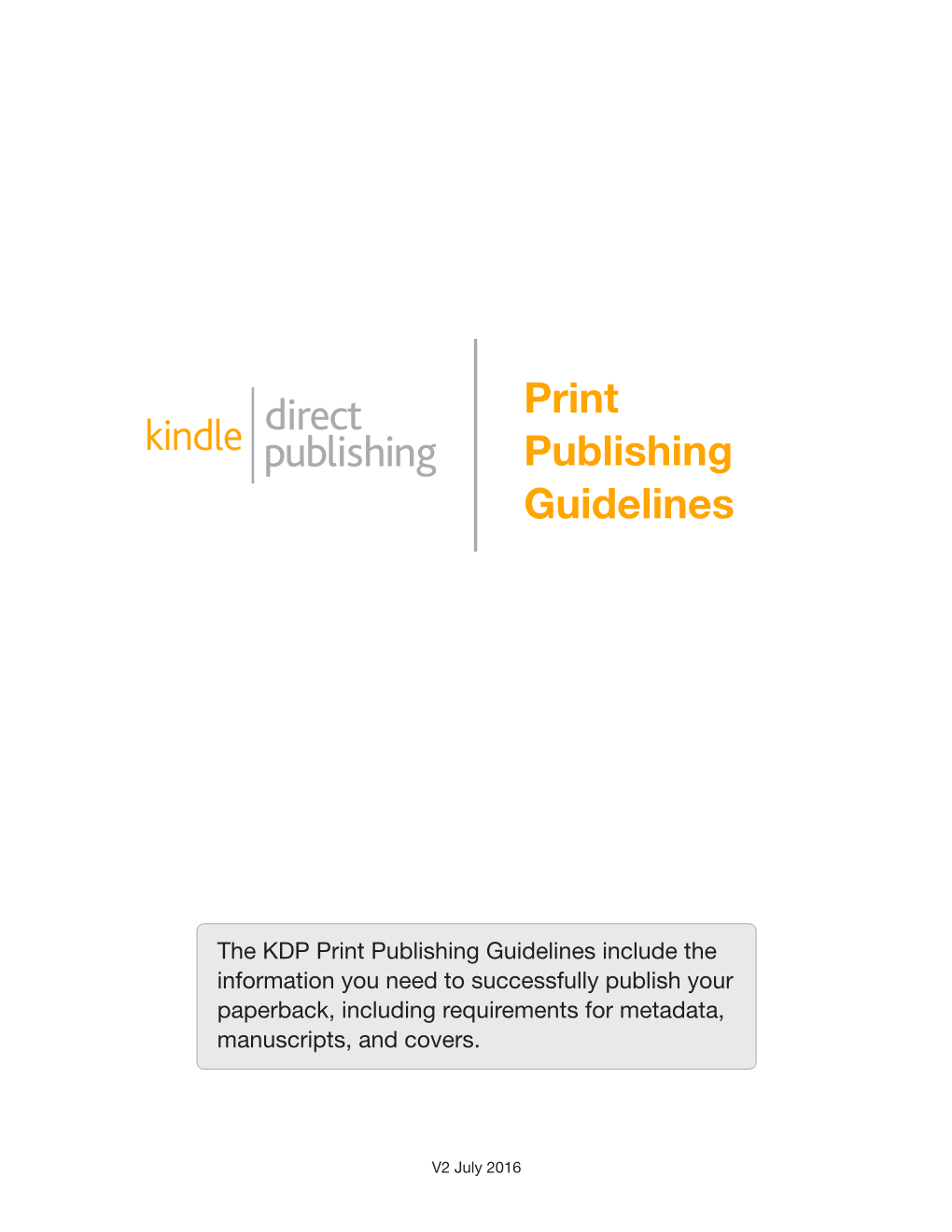 Print Publishing Guidelines