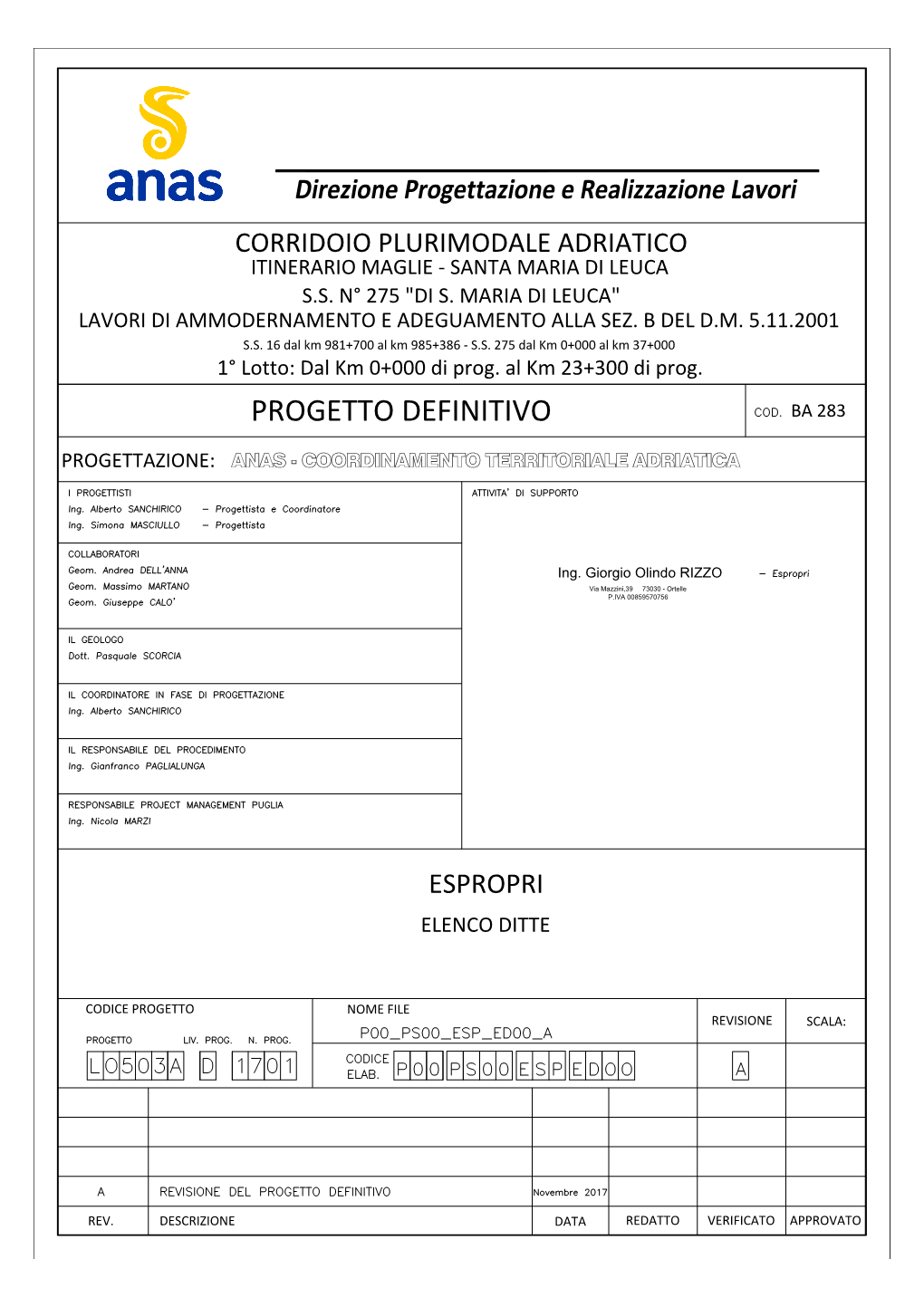 Progetto Definitivo Ba 283