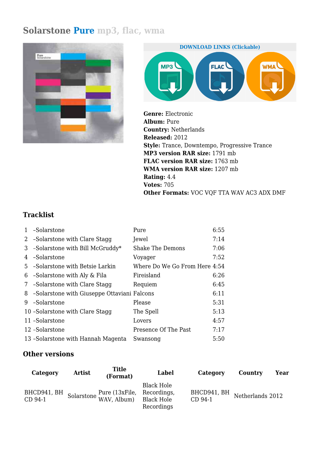 Solarstone Pure Mp3, Flac, Wma