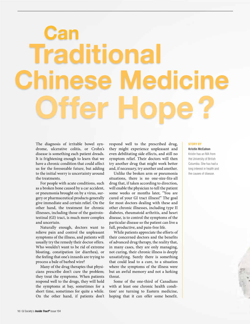 Can Traditional Chinese Medicine Offer Hope?
