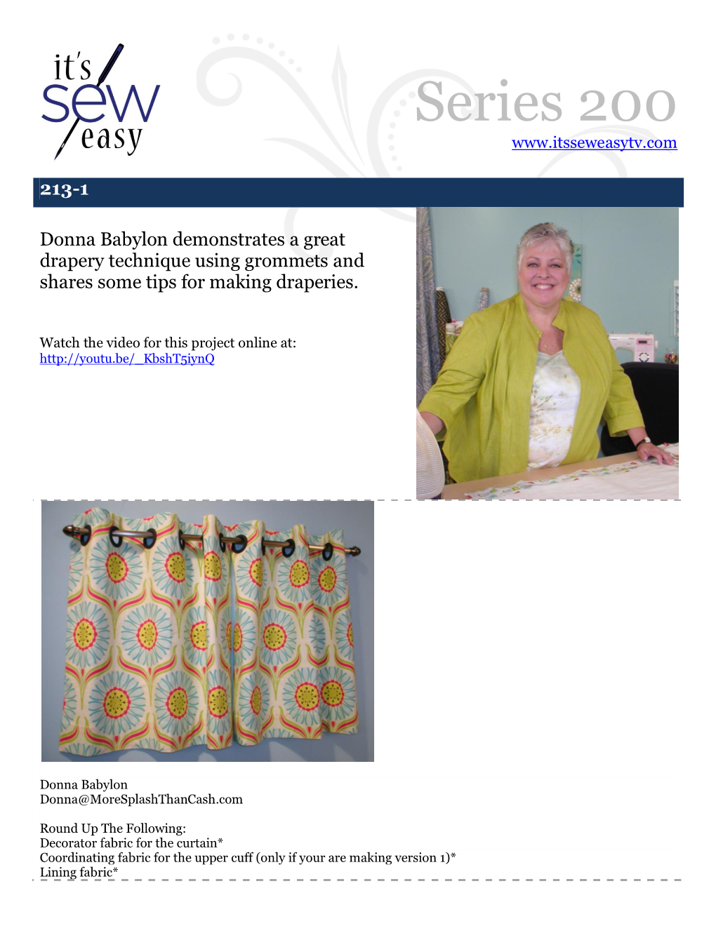 Donna Babylon Has a Great Drapery Technique Featuring Grommets