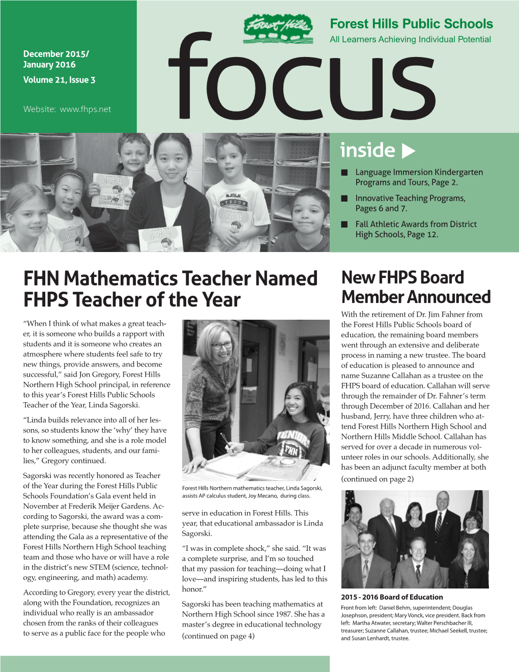 FHN Mathematics Teacher Named FHPS Teacher