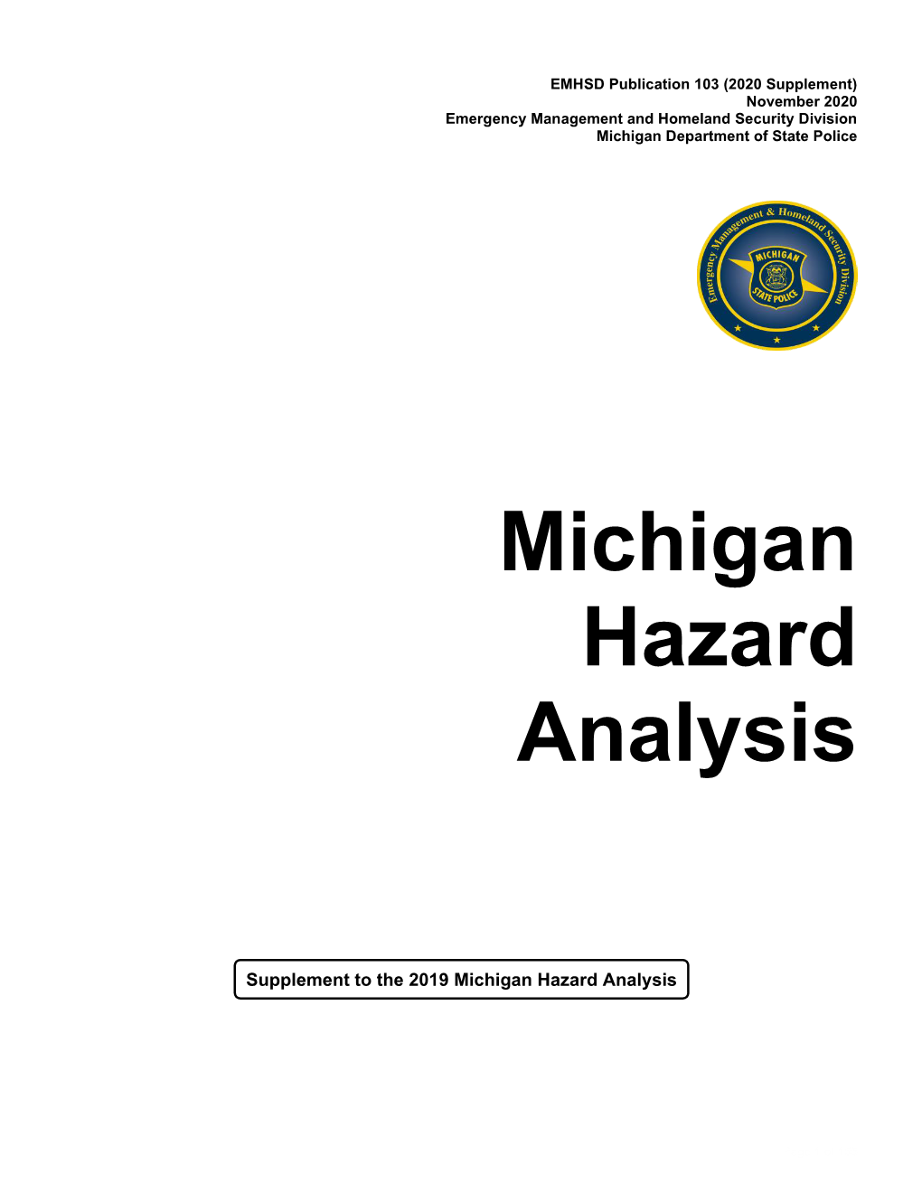 2020 Michigan Hazard Analysis (MHA)