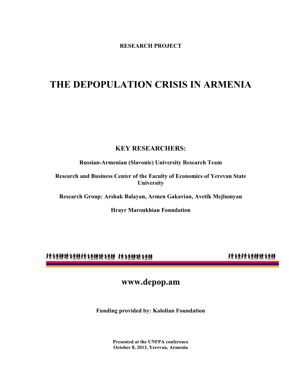 The Depopulation Crisis in Armenia