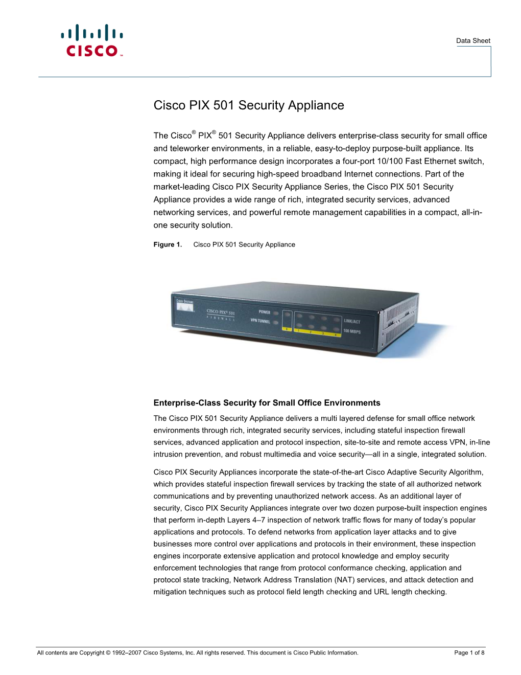 Cisco PIX 501 Security Appliance