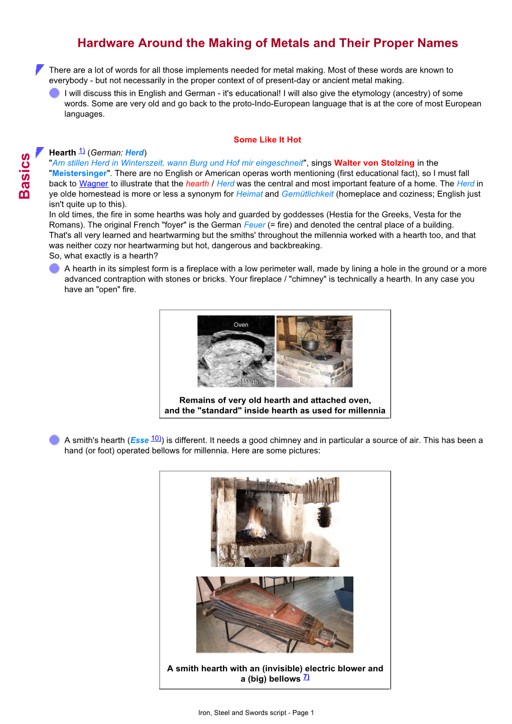 Iron, Steel and Swords Script - Page 1 a Smith's Hearth Might Also Be Called a Forge3) in English
