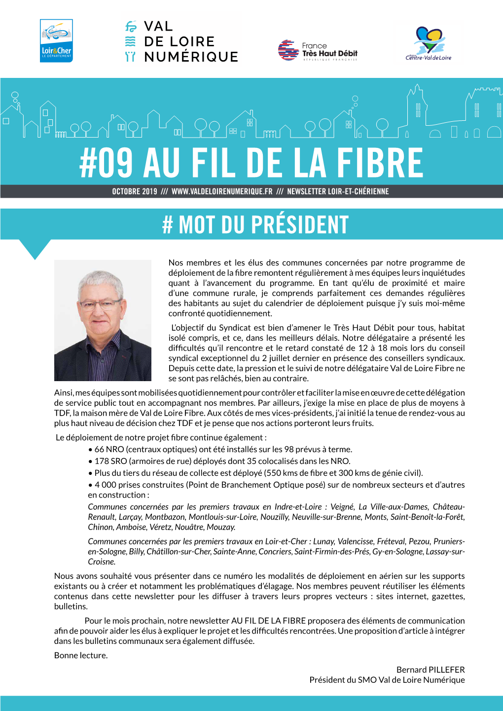 09 Au Fil De La Fibre Octobre 2019 /// /// Newsletter Loir-Et-Chérienne # Mot Du Président
