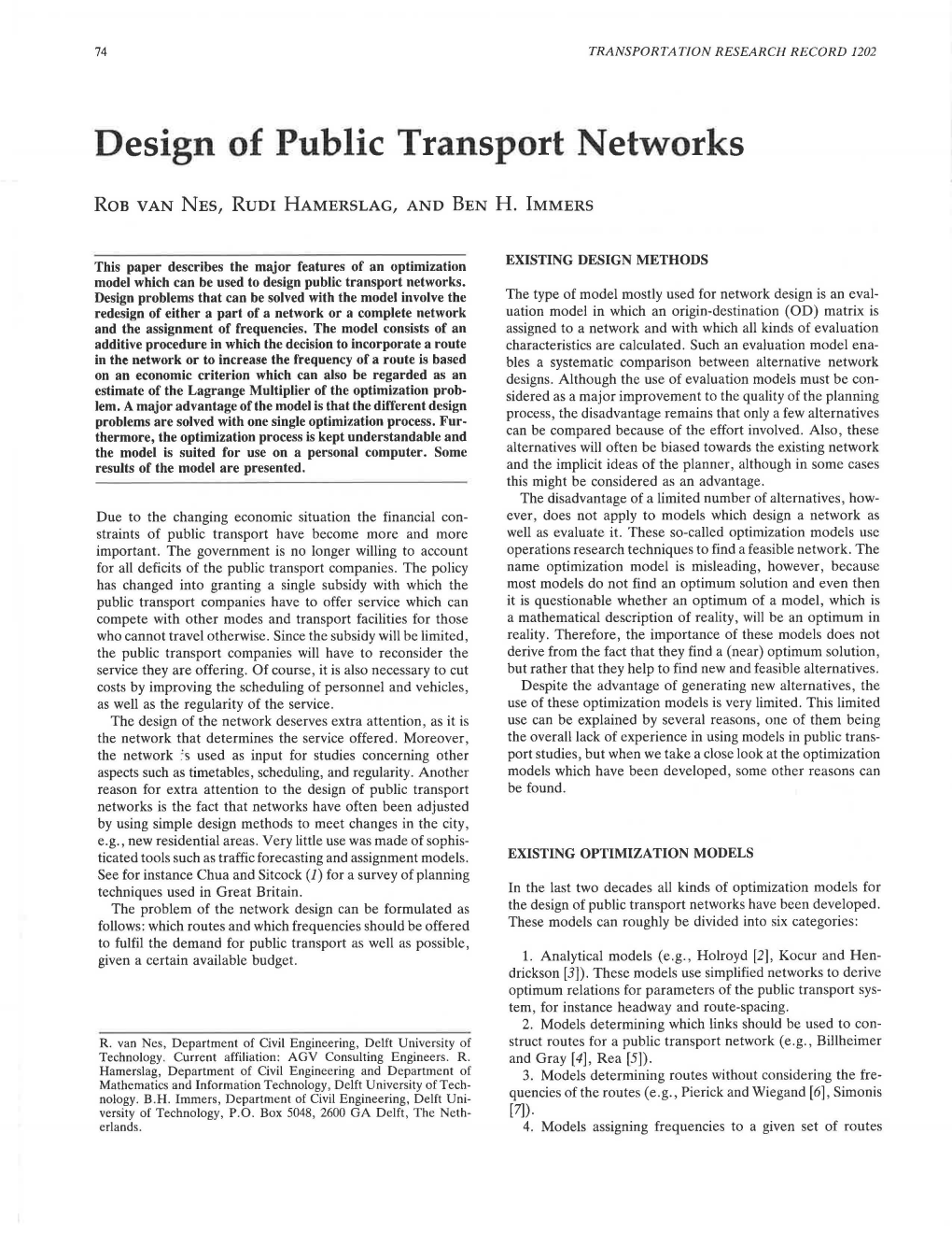 Design of Public Transport Networks