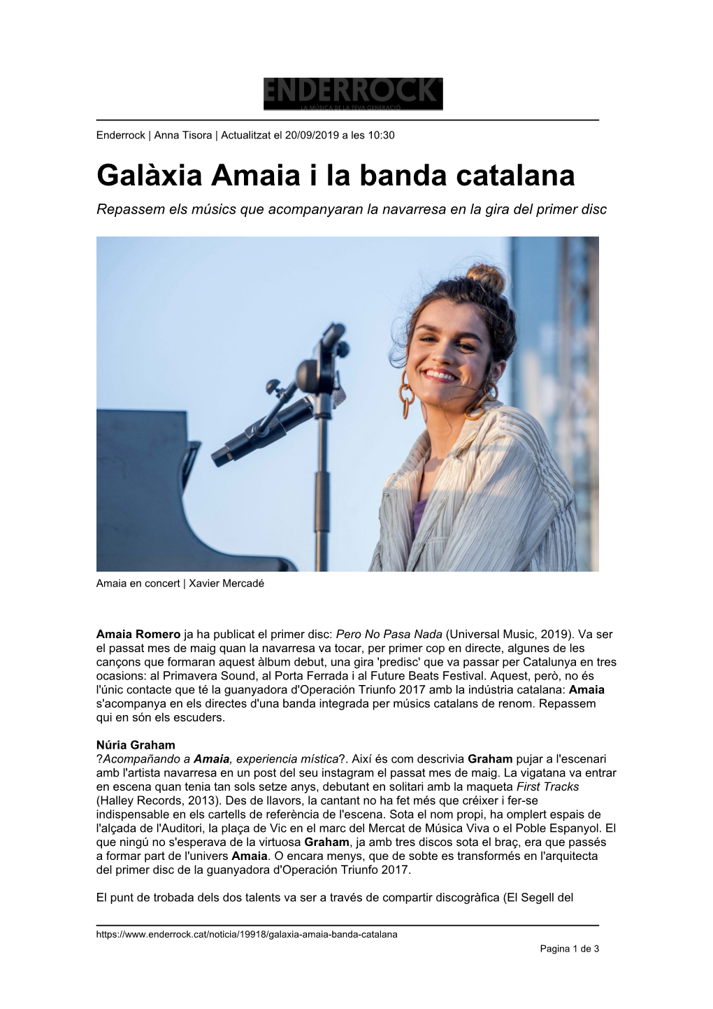 Galàxia Amaia I La Banda Catalana Repassem Els Músics Que Acompanyaran La Navarresa En La Gira Del Primer Disc