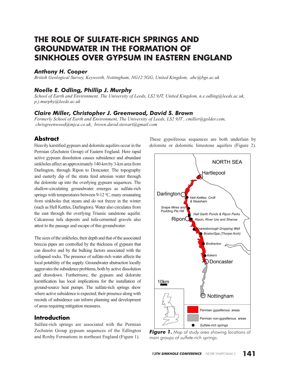 The Role of Sulfate-Rich Springs and Groundwater in the Formation of Sinkholes Over Gypsum in Eastern England