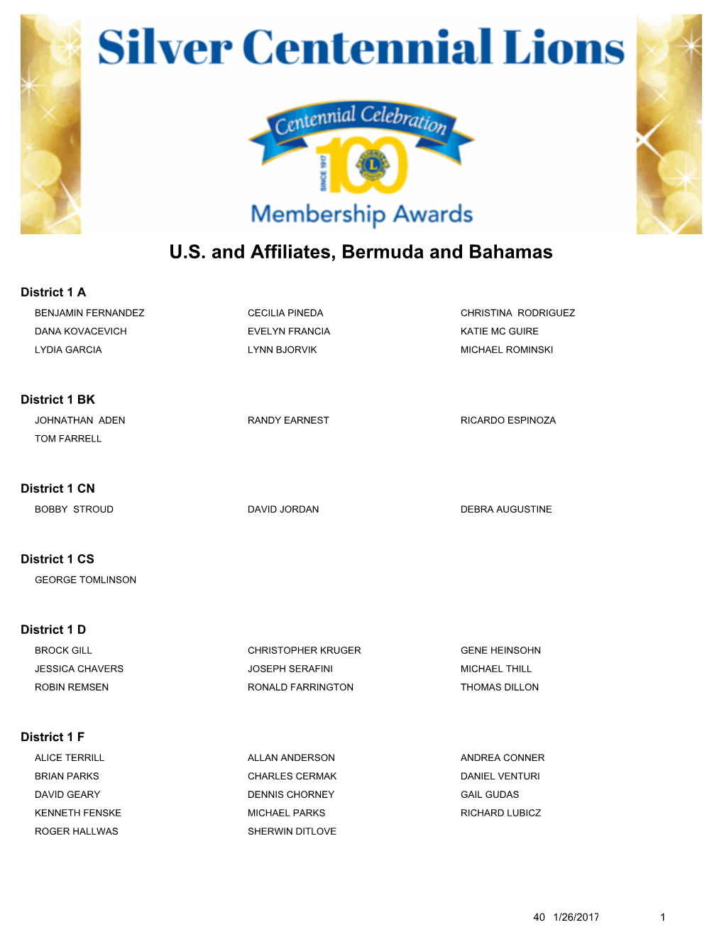 U.S. and Affiliates, Bermuda and Bahamas