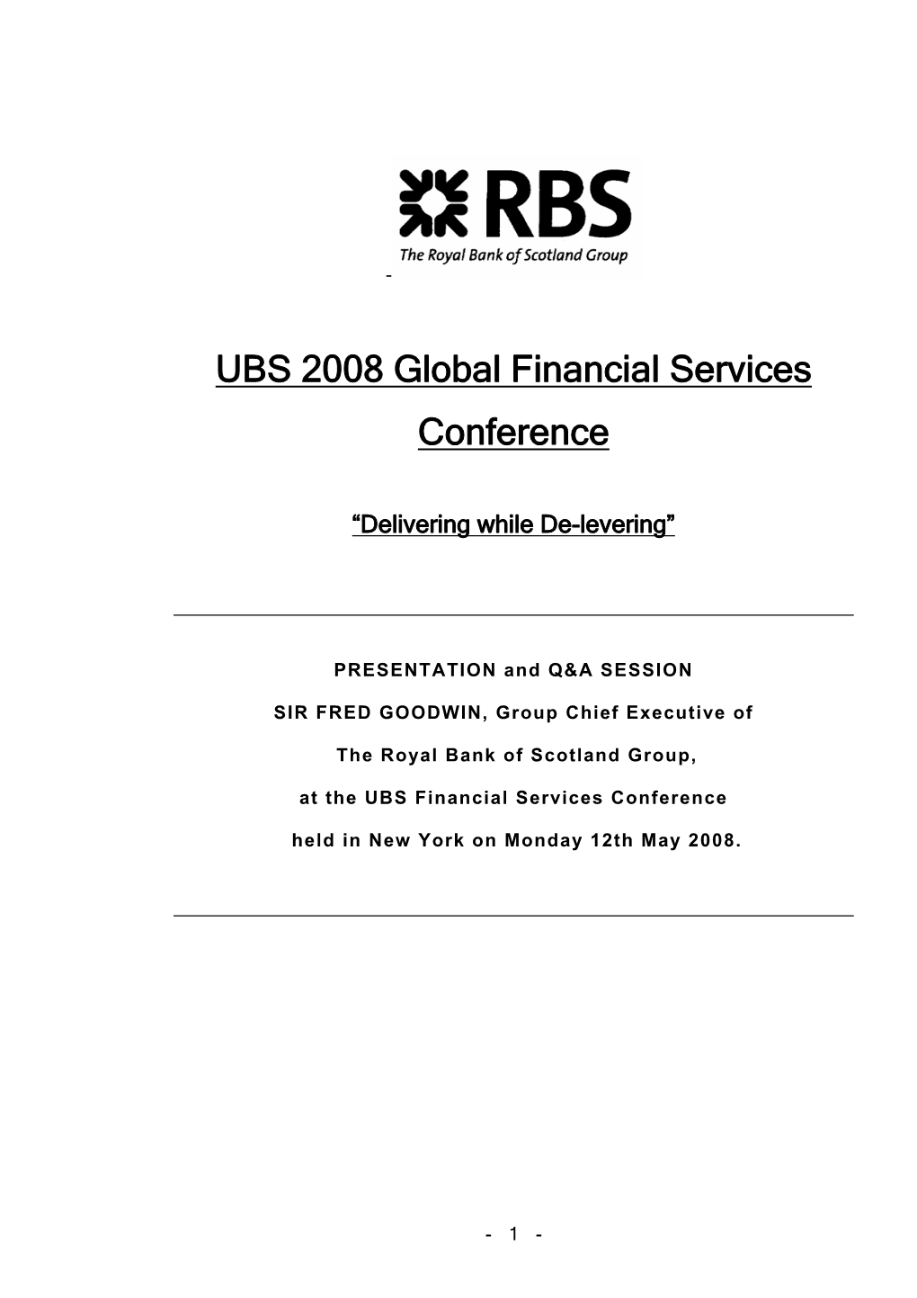 Royal Bank of Scotland Group