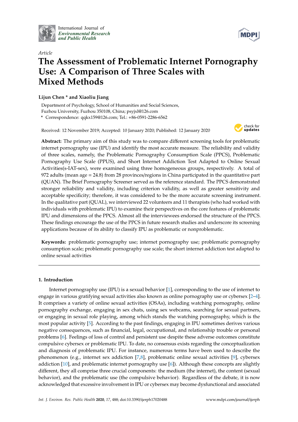 The Assessment of Problematic Internet Pornography Use: a Comparison of Three Scales with Mixed Methods