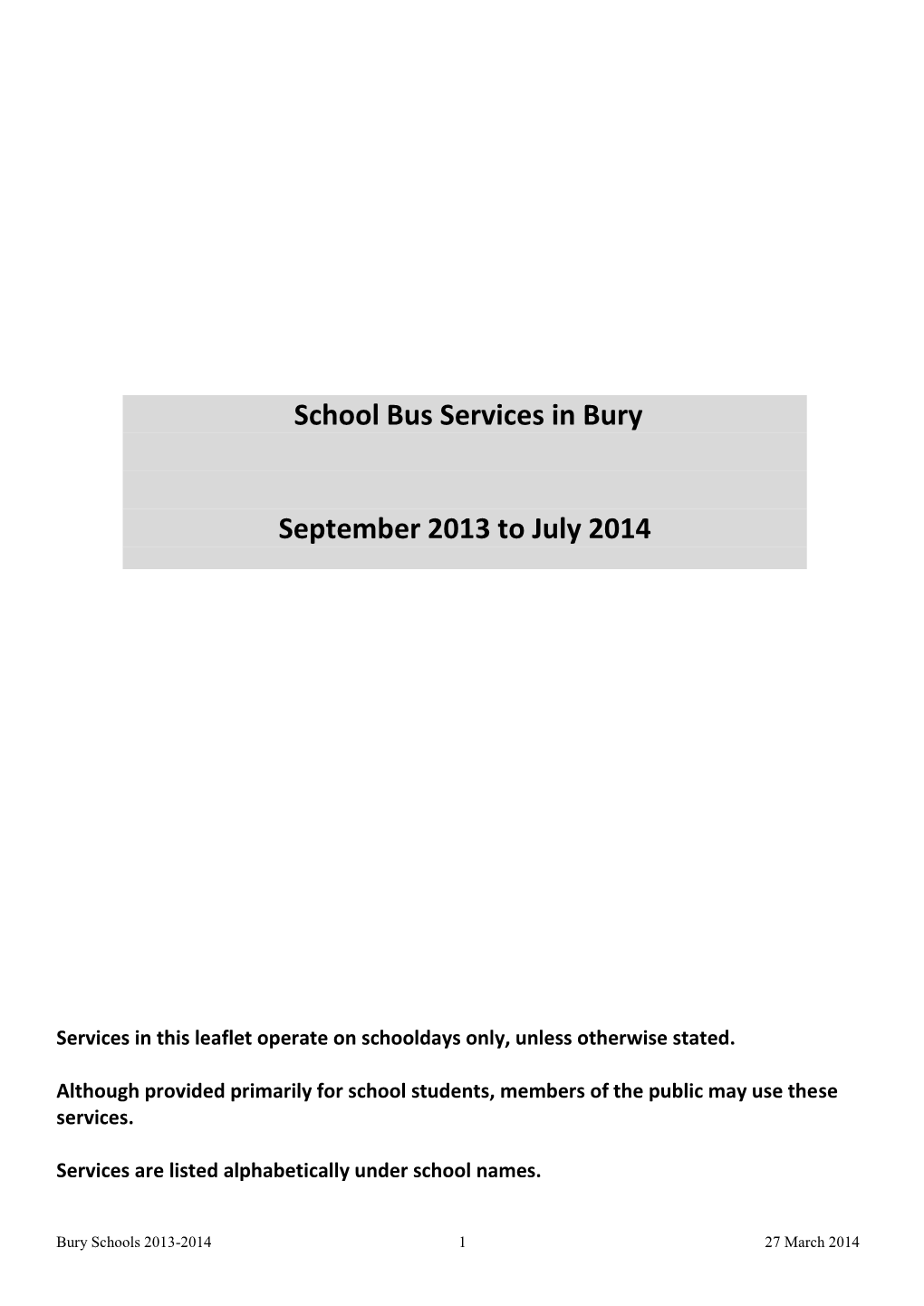 School Bus Services in the Rochdale Area
