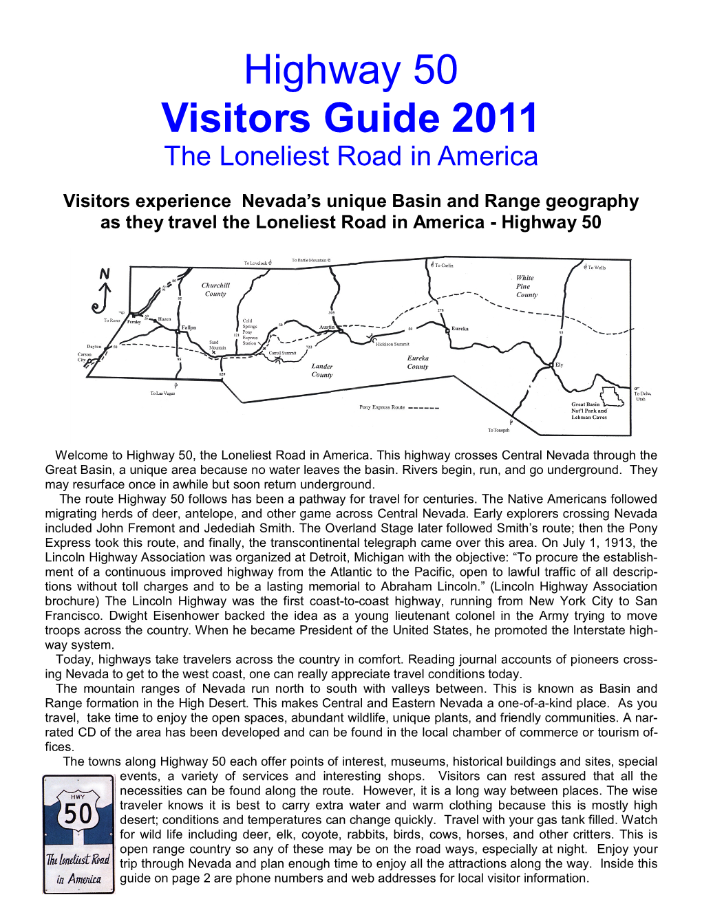Hwy 50 Visitor Guide 2011 Small.Pub