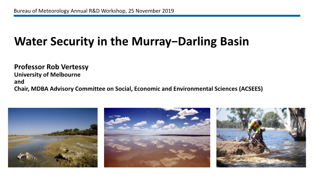 Water Security in the Murray−Darling Basin