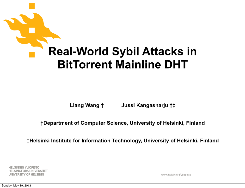 Real-World Sybil Attacks in Bittorrent Mainline DHT