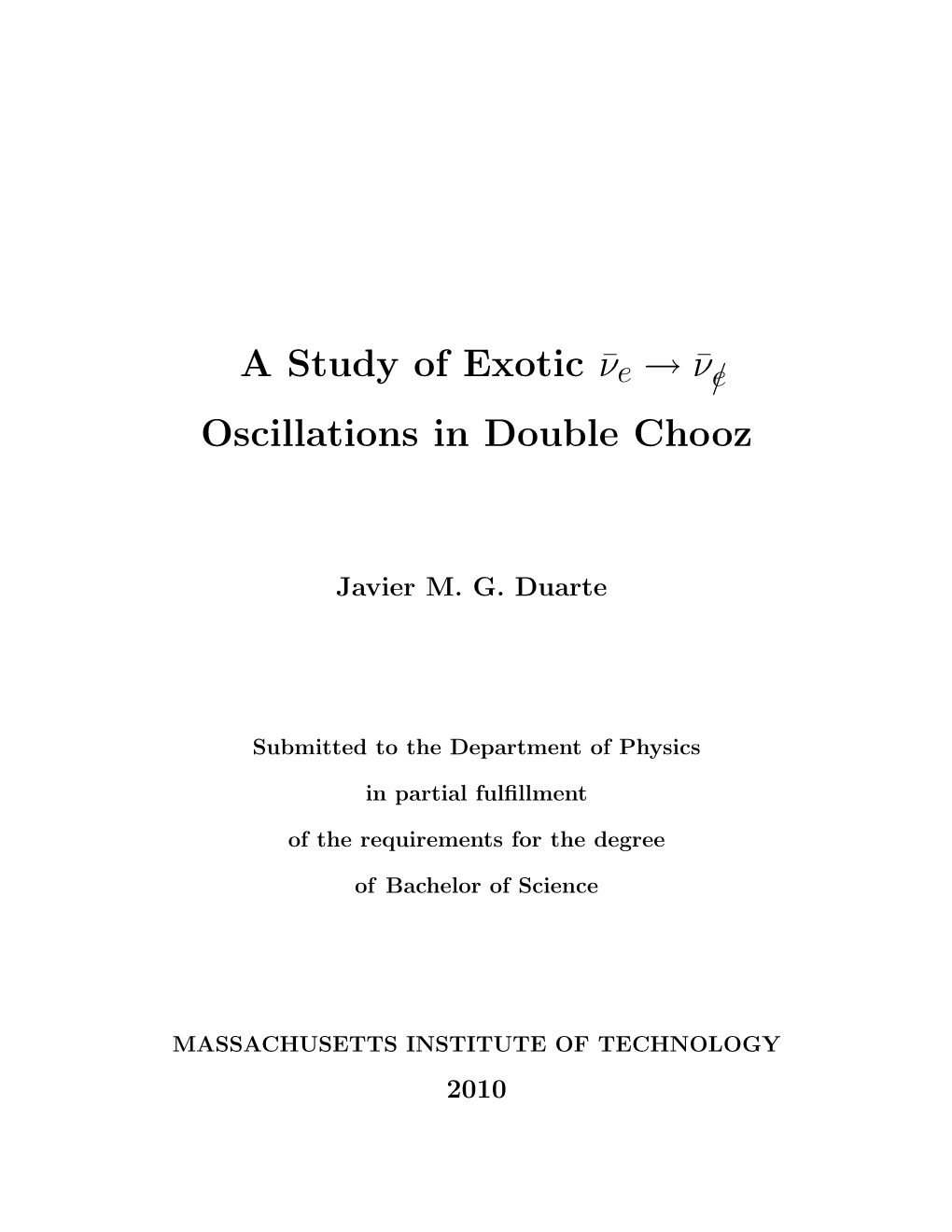 A Study of Exotic ¯Νe → ¯Ν/E Oscillations in Double Chooz