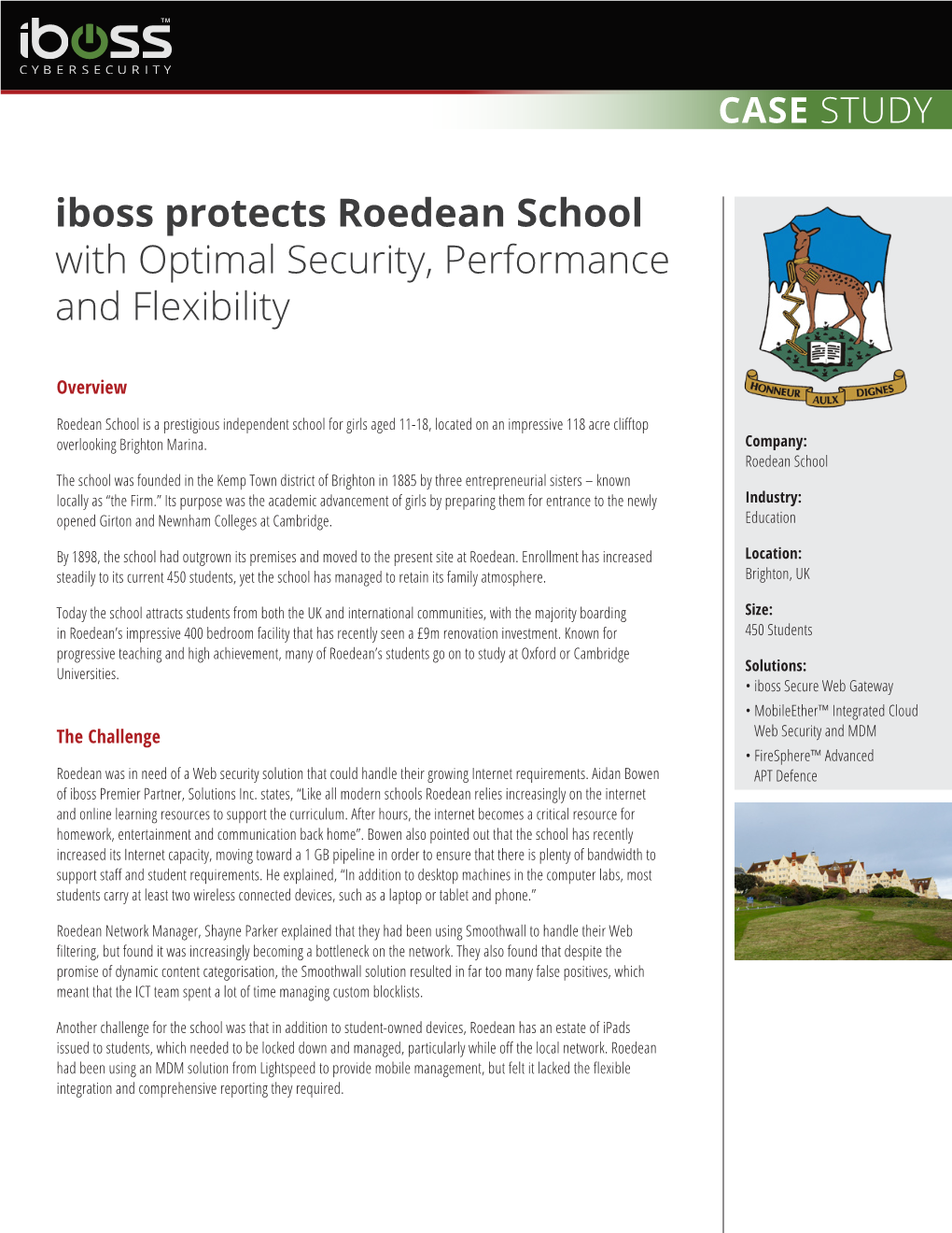 Iboss Protects Roedean School with Optimal Security, Performance and Flexibility