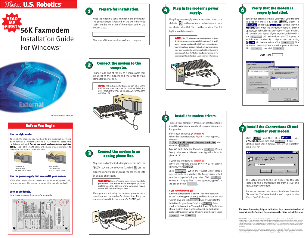 56K Fax Modem Installation Guide