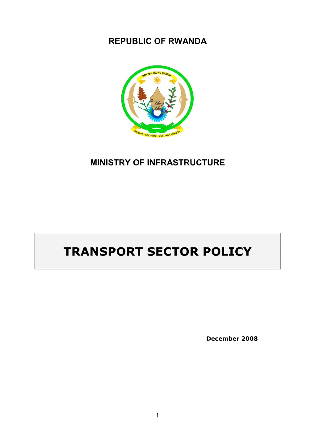 Transport Sector Policy