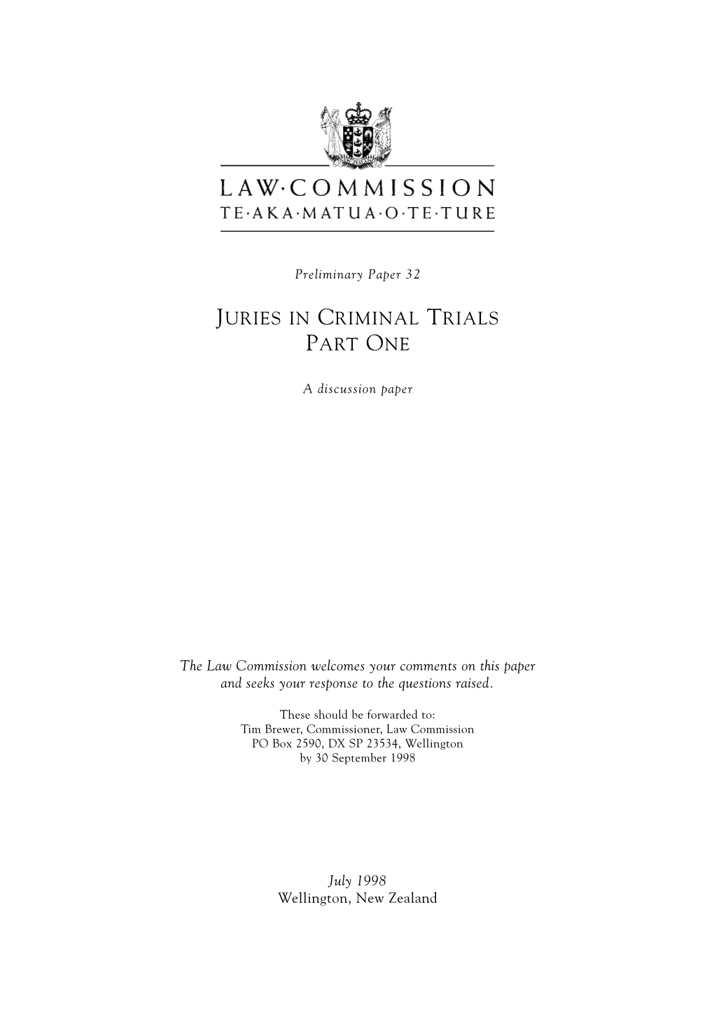 Juries in Criminal Trials: Part