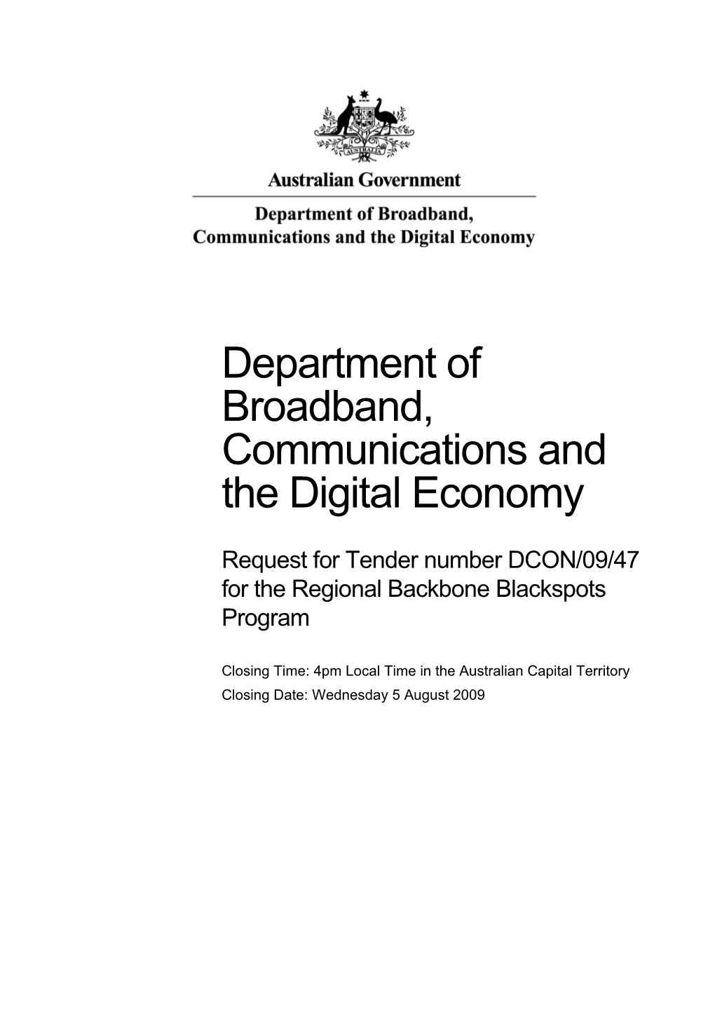 Department of Broadband, Communications and the Digital Economy