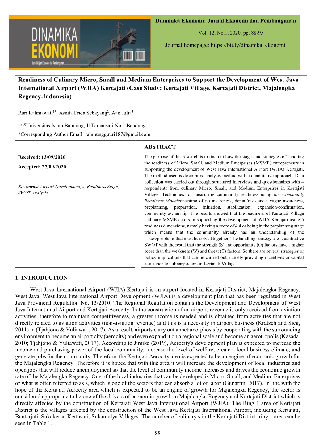 Readiness of Culinary Micro, Small and Medium