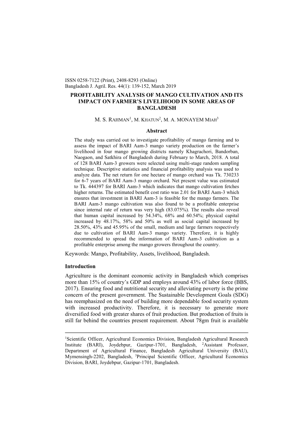 Resource Productivity in the Irrigated