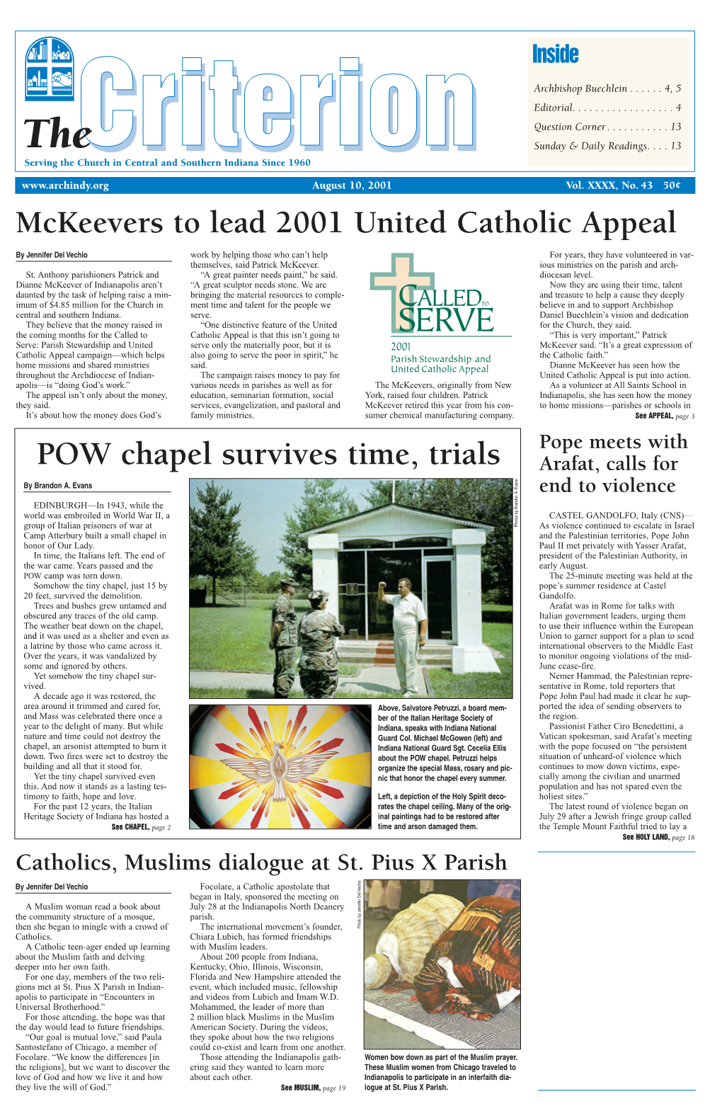 POW Chapel Survives Time, Trials Arafat, Calls for by Brandon A