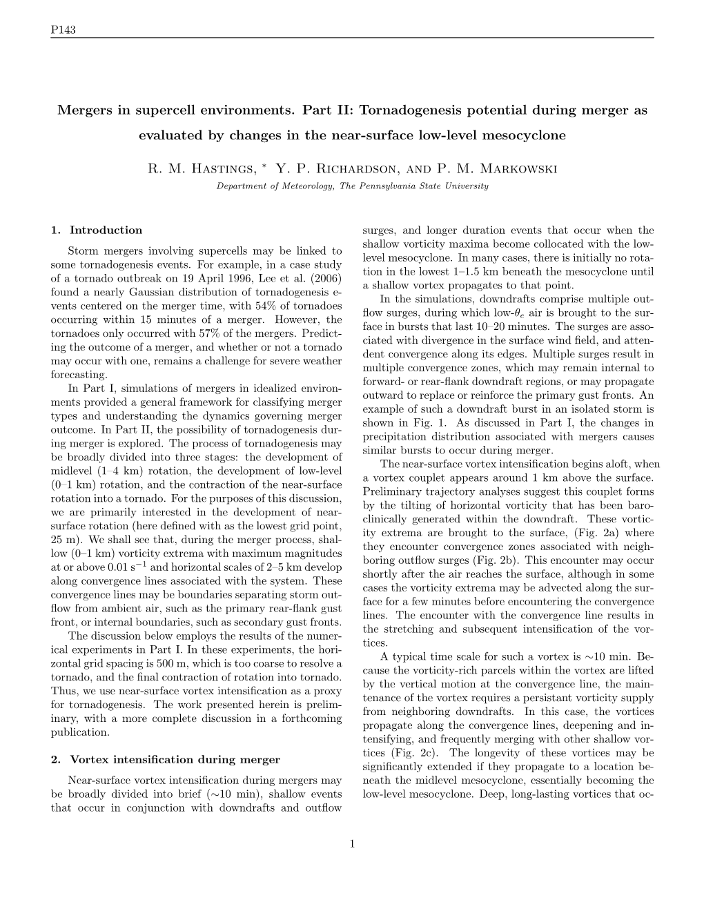 Mergers in Supercell Environments. Part II: Tornadogenesis Potential During Merger As Evaluated by Changes in the Near-Surface Low-Level Mesocyclone