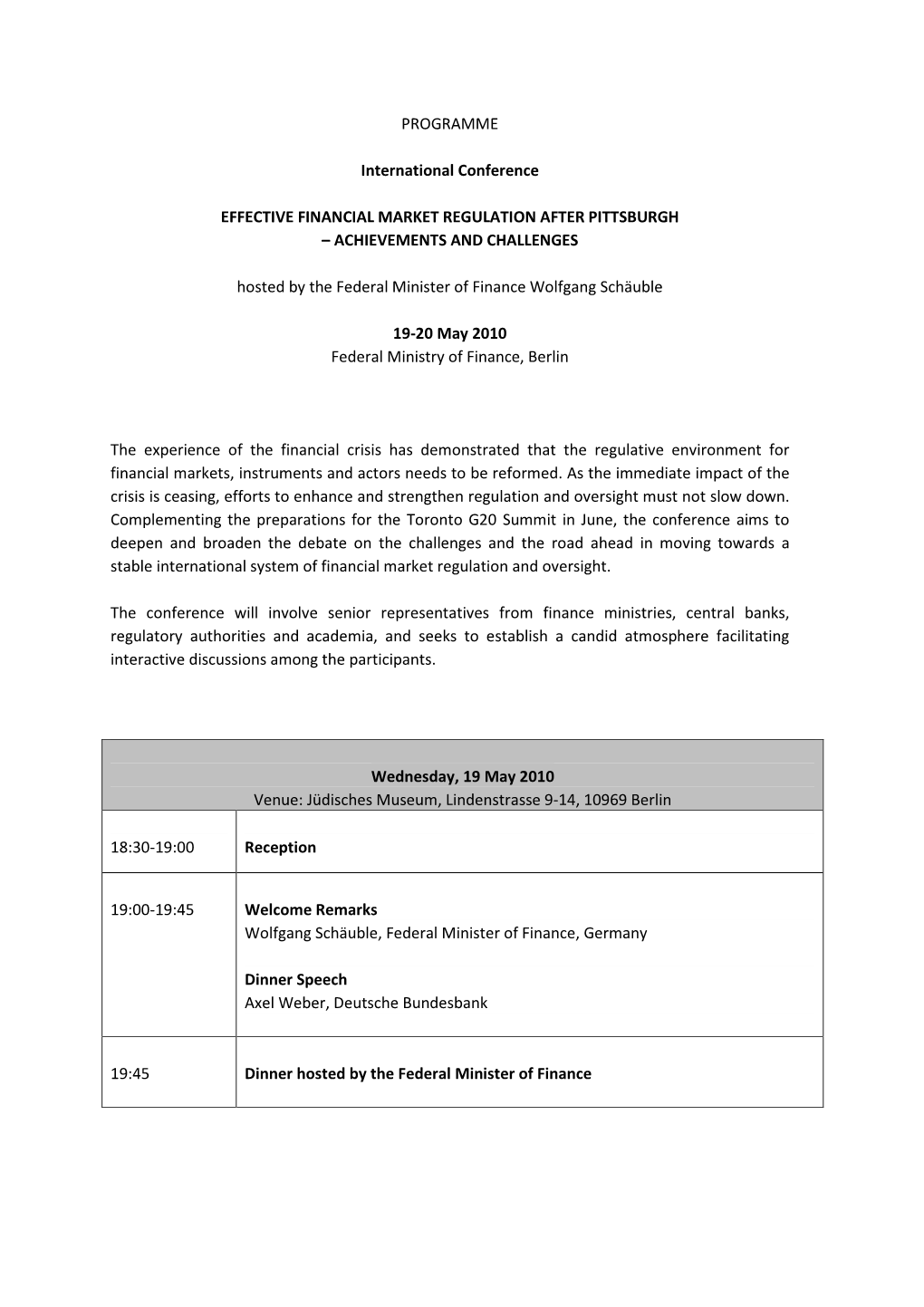 PROGRAMME International Conference EFFECTIVE