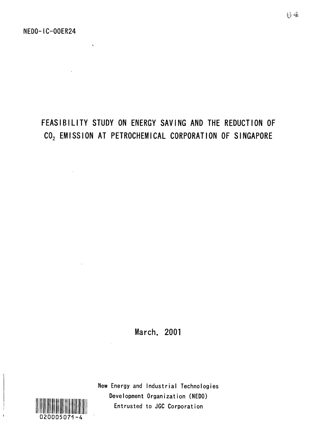 Feasibility Study on Energy Saving and the Reduction of CO2 Emission At