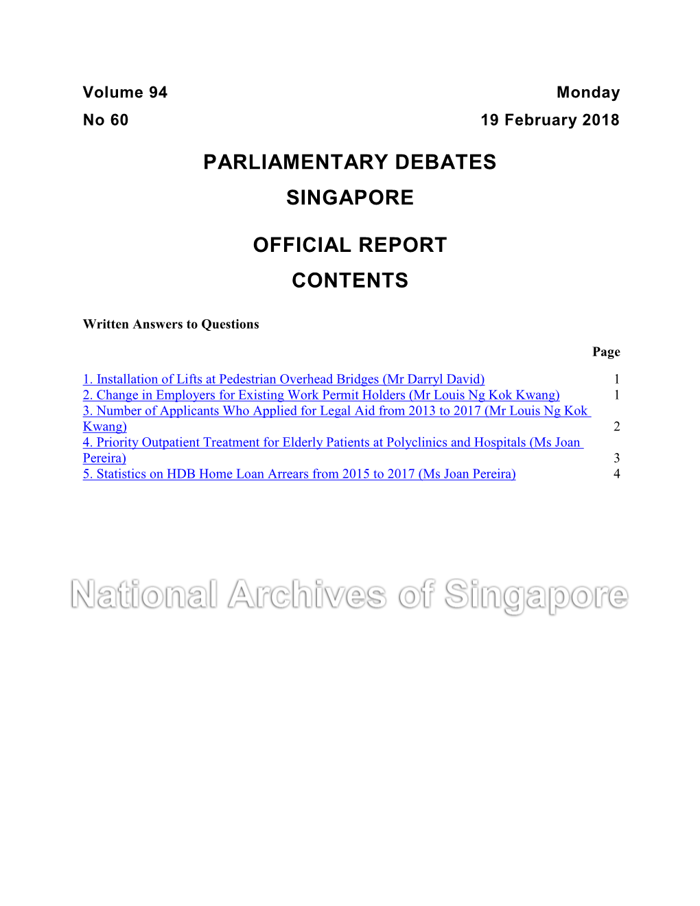 Parliamentary Debates Singapore Official Report