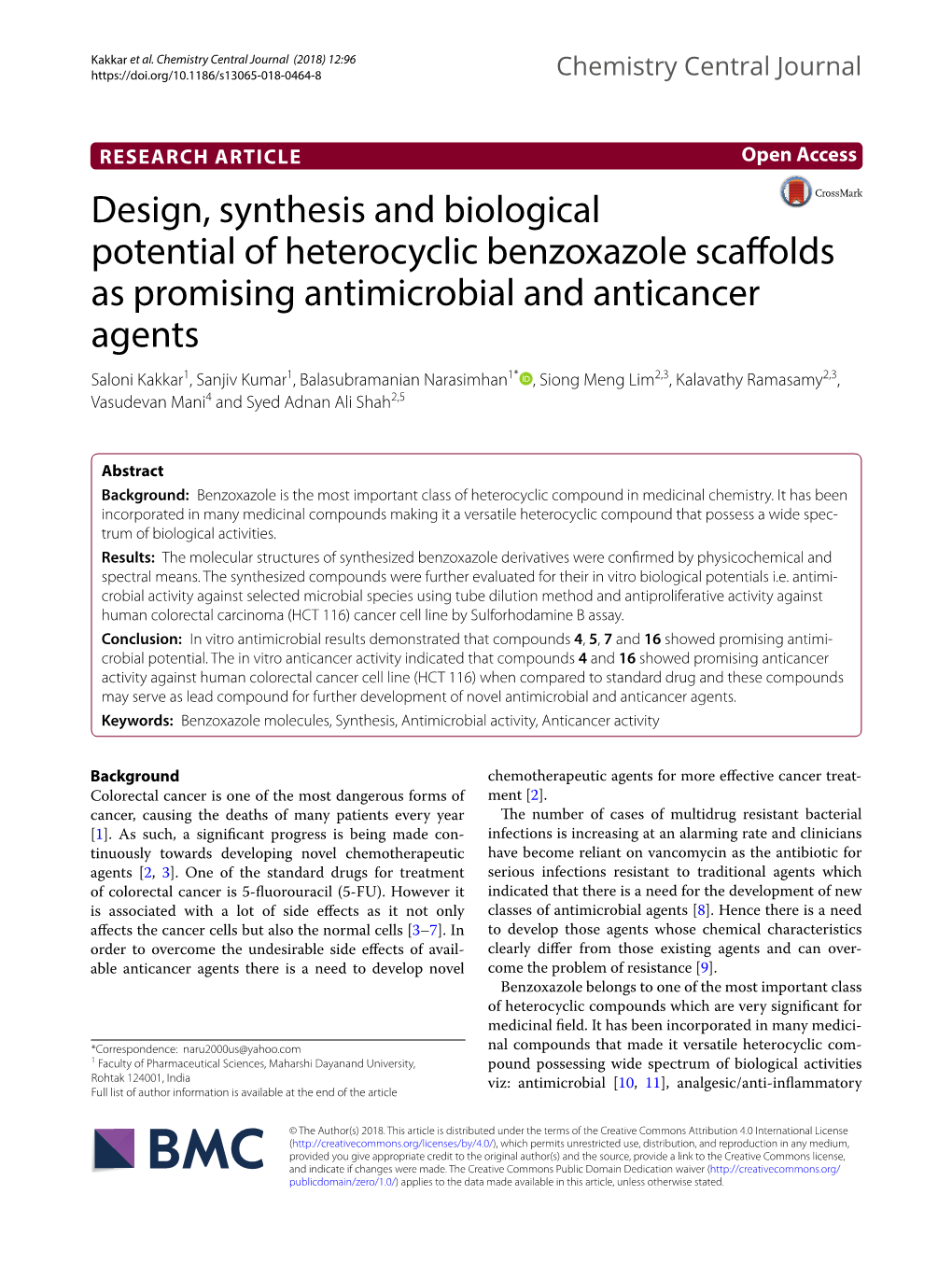 Design, Synthesis and Biological Potential of Heterocyclic Benzoxazole Scaffolds As Promising Antimicrobial and Anticancer Agent