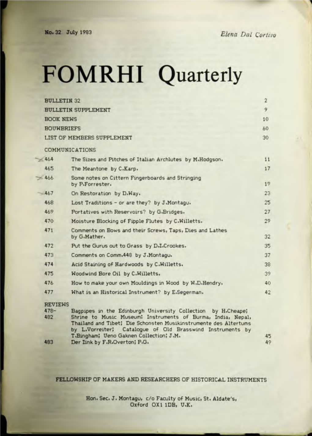 FOMRHI Quarterly