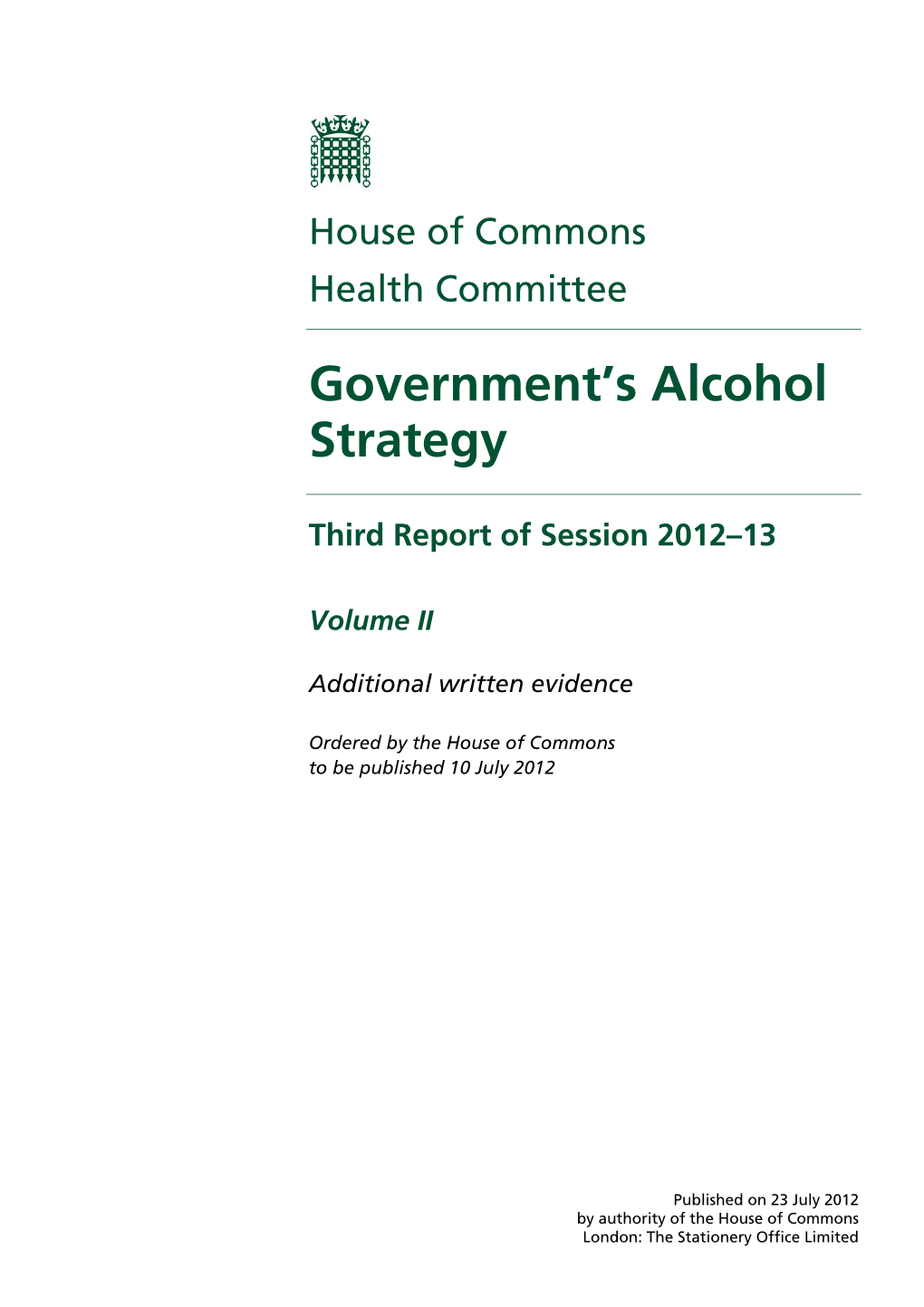 Government's Alcohol Strategy