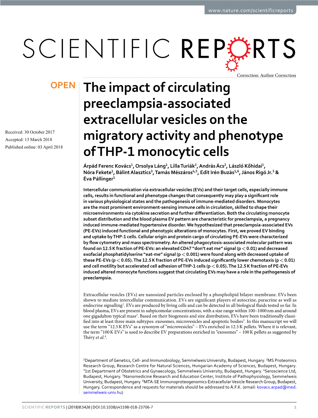 The Impact of Circulating Preeclampsia-Associated Extracellular Vesicles