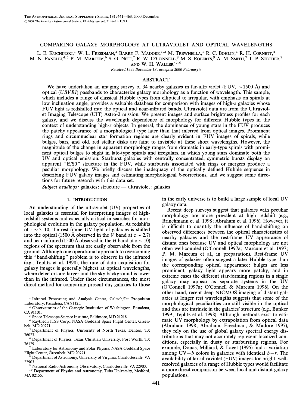 1. INTRODUCTION in the Early Universe Is to Build a Large Sample of Local UV Galaxy Data