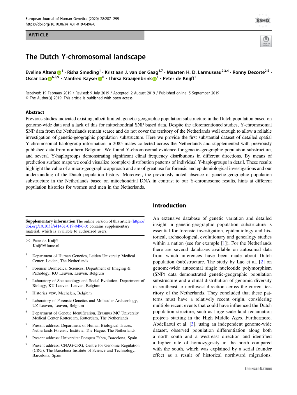 The Dutch Y-Chromosomal Landscape