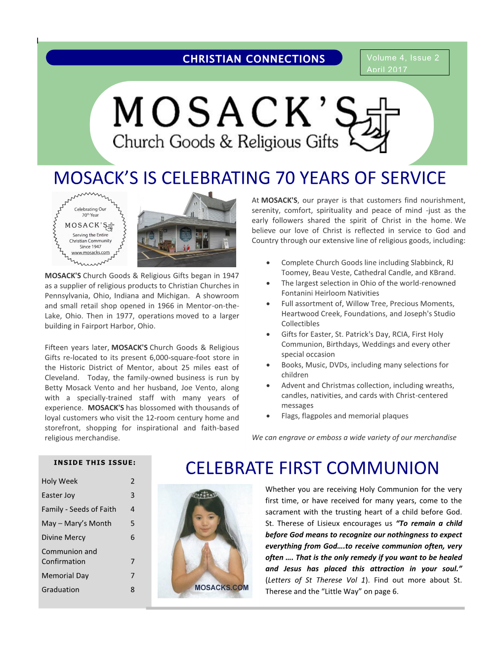Mosack's Is Celebrating 70 Years of Service Celebrate