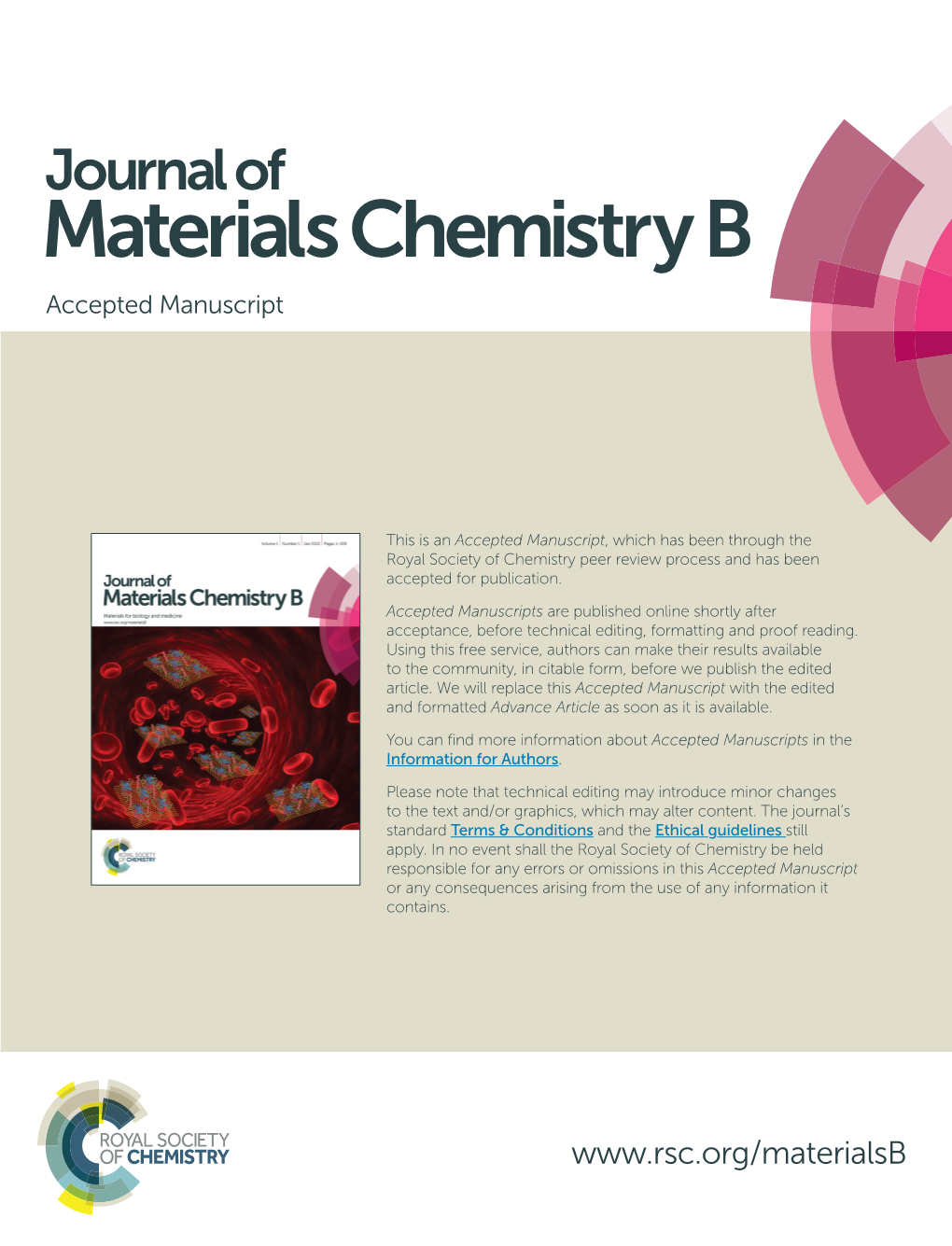 Materials Chemistry B Accepted Manuscript