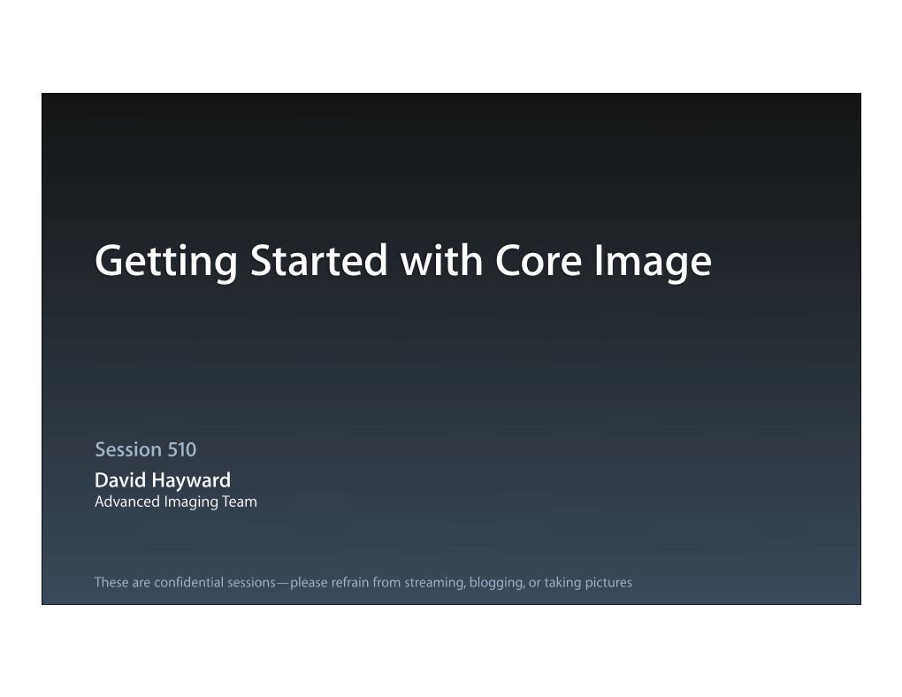 Getting Started with Core Image