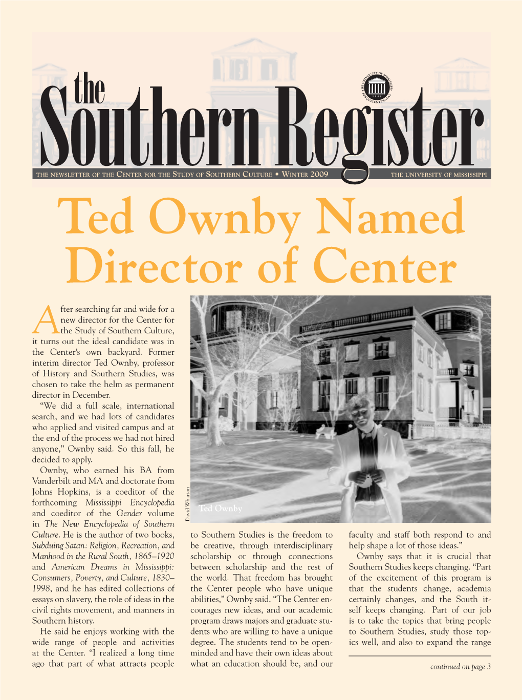 Ted Ownby Named Director of Center